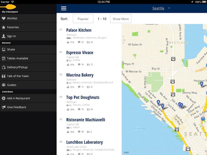 Urbanspoon for iPad