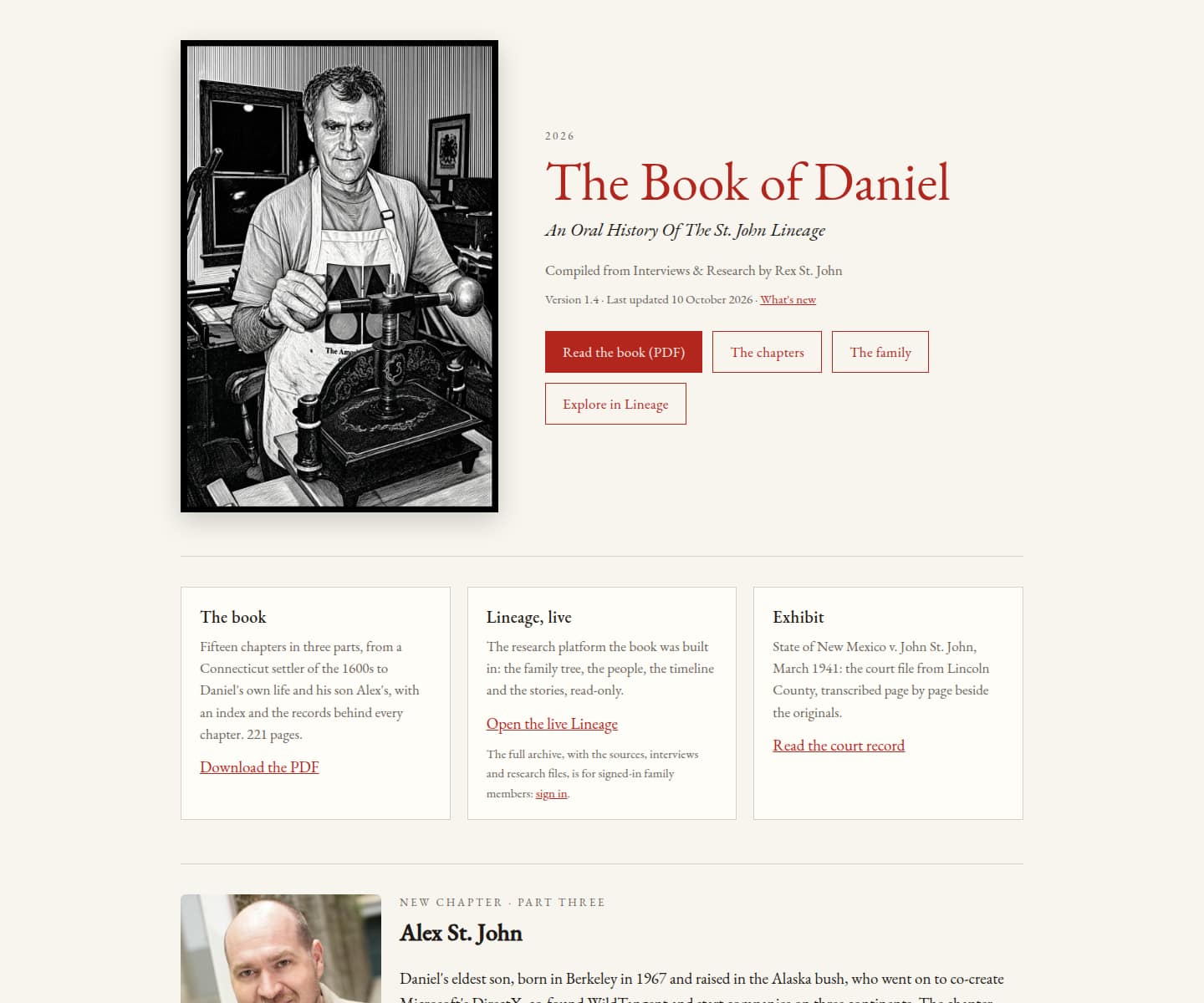 The Book of Daniel, the family site Lineage is building